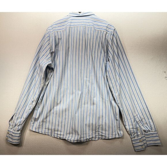 Hollister Mens Button Down Shirt Size XXL Blue White Striped Long Sleeves Casual - Picture 10 of 13